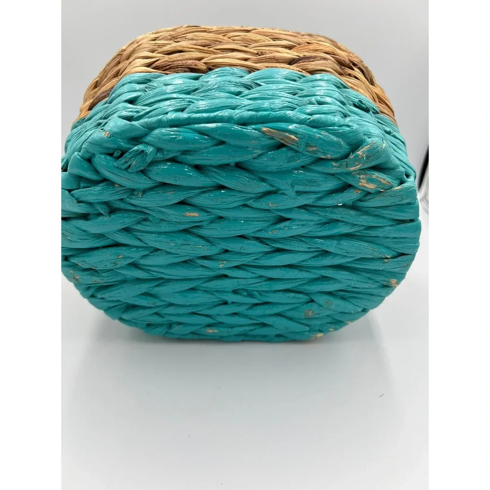 Jo-Ann Woven Seagrass Easter‎ Basket Kids OS Teal Natural Brand New Rustic Boho